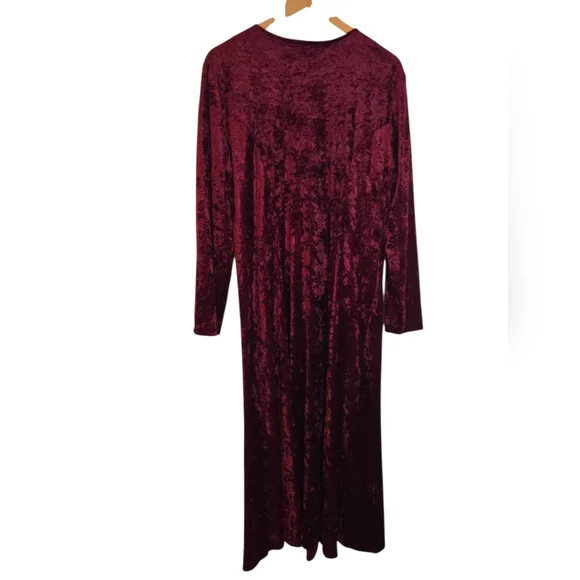 Brett Alixander Burgundy Velvet Dress Size 16 - Picture 4 of 4